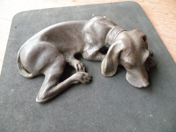Fermacarte soggetto cane in argento