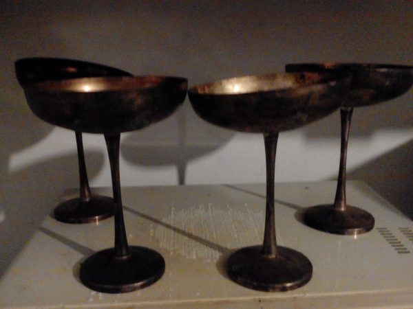 Set 4 calici antichi champagne FB Brass Silver Plate - immagine 3