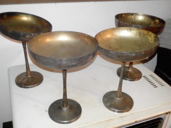 Set 4 calici antichi champagne FB Brass Silver Plate